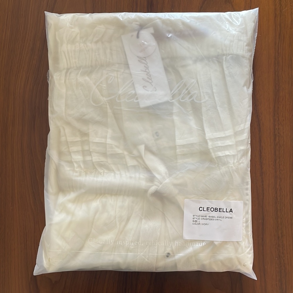 Cleobella Isabel Ankle Dress | Ivory size Large NWT #103 - Picture 4 of 5